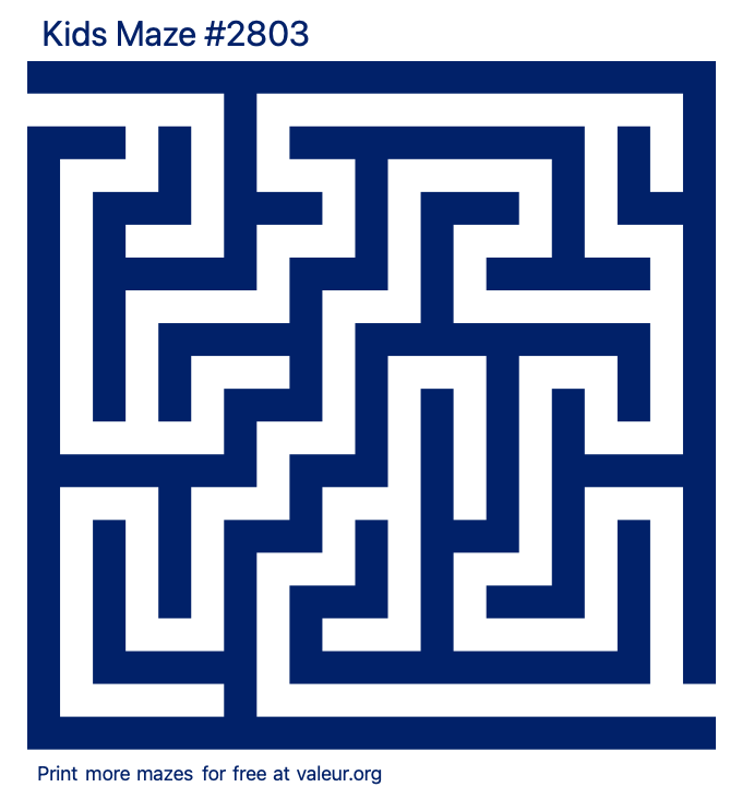 Free Printable Kids Maze number 2803