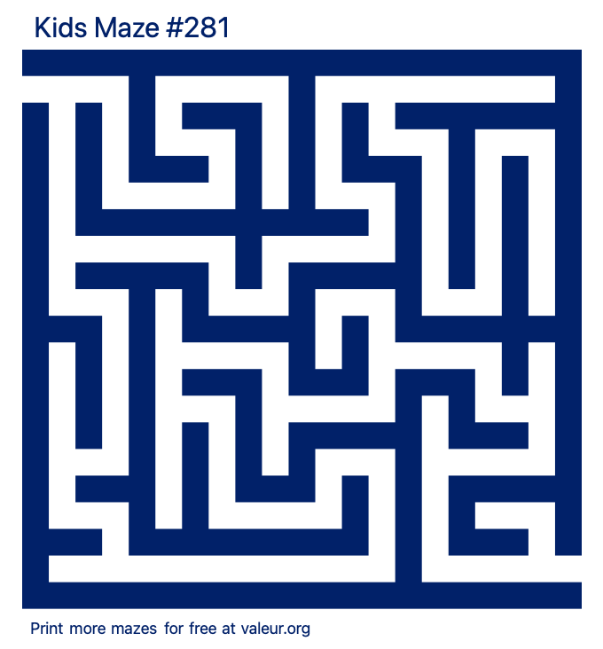 Free Printable Kids Maze number 281