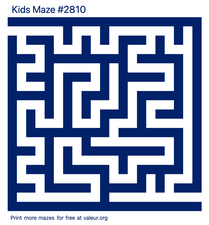 Free Printable Kids Maze number 2810