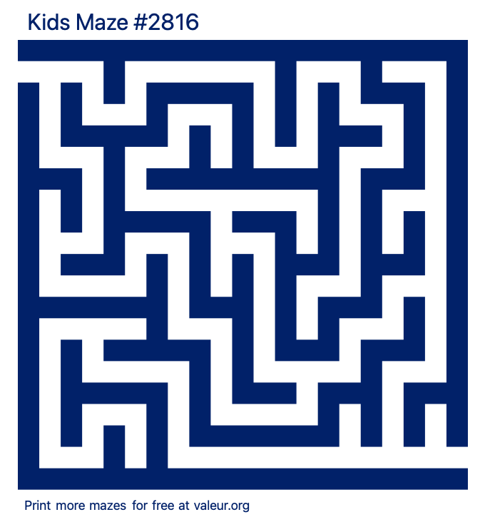 Free Printable Kids Maze number 2816