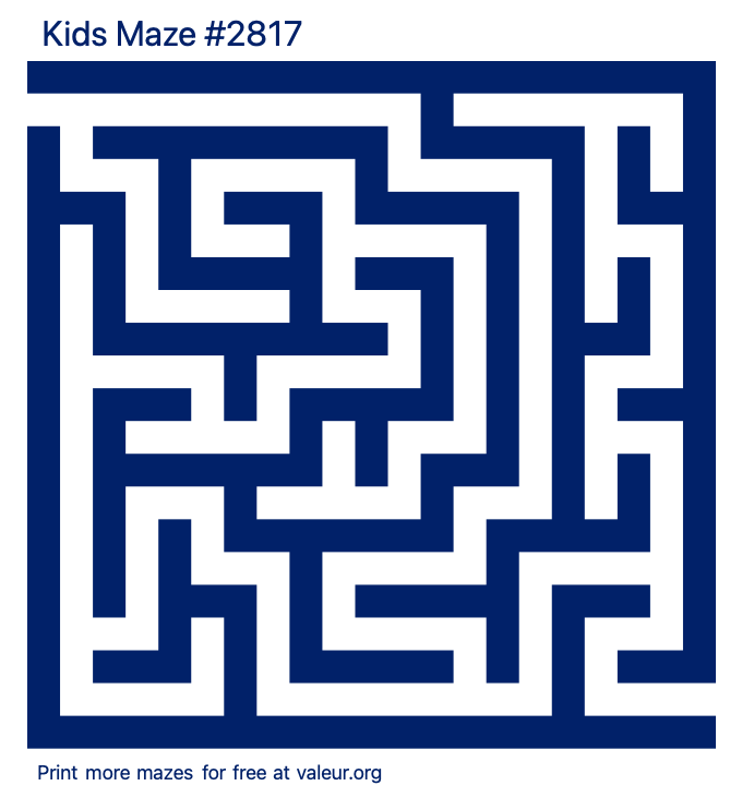 Free Printable Kids Maze number 2817