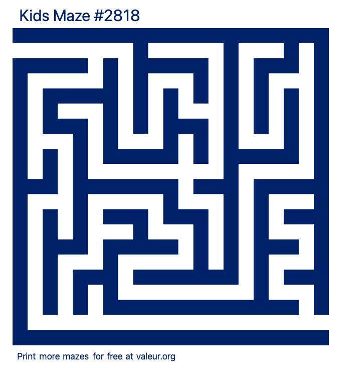 Free Printable Kids Maze number 2818