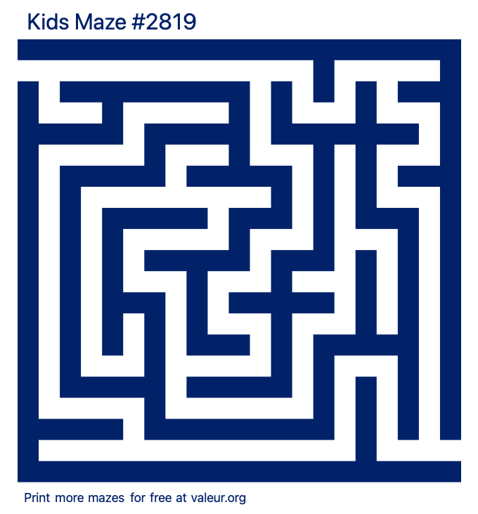 Free Printable Kids Maze number 2819