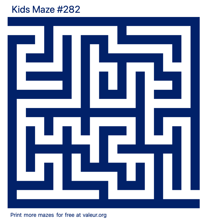 Free Printable Kids Maze number 282