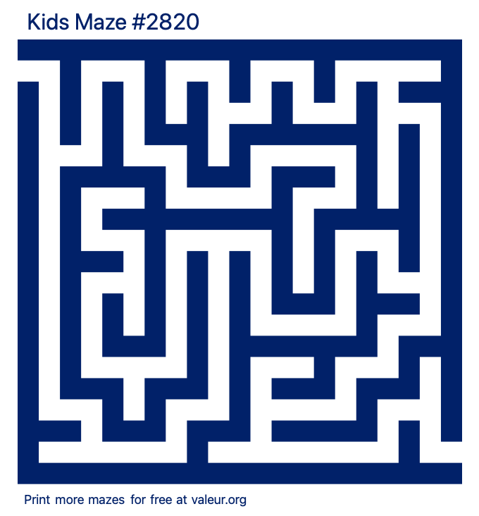 Free Printable Kids Maze number 2820