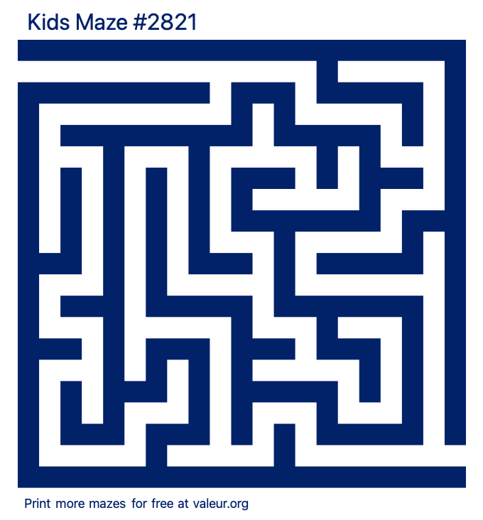 Free Printable Kids Maze number 2821