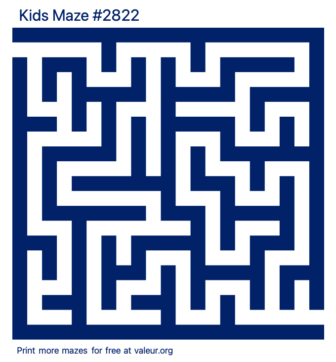 Free Printable Kids Maze number 2822