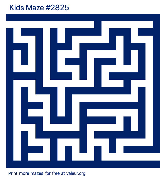 Free Printable Kids Maze number 2825