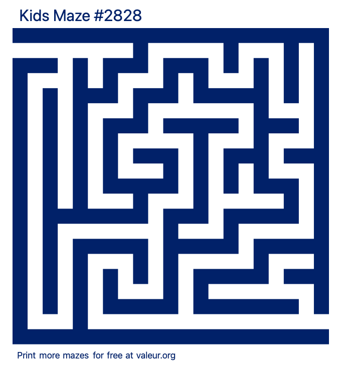 Free Printable Kids Maze number 2828