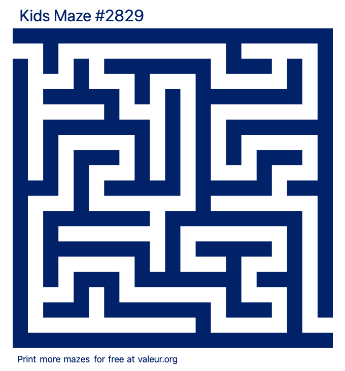 Free Printable Kids Maze number 2829