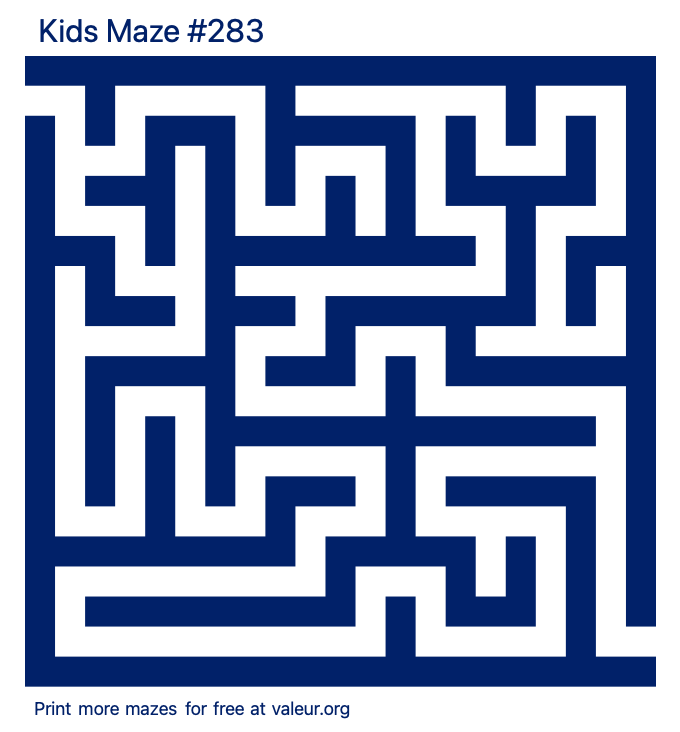 Free Printable Kids Maze number 283