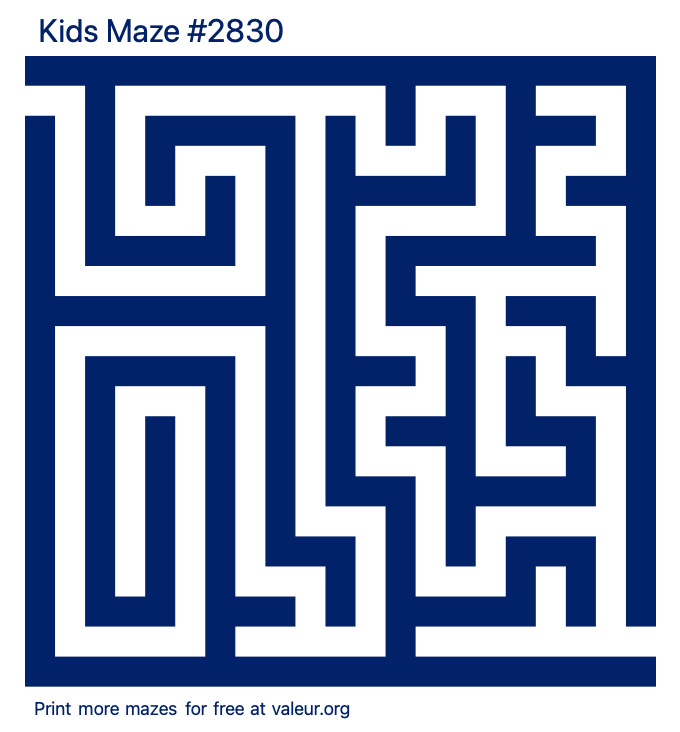 Free Printable Kids Maze number 2830