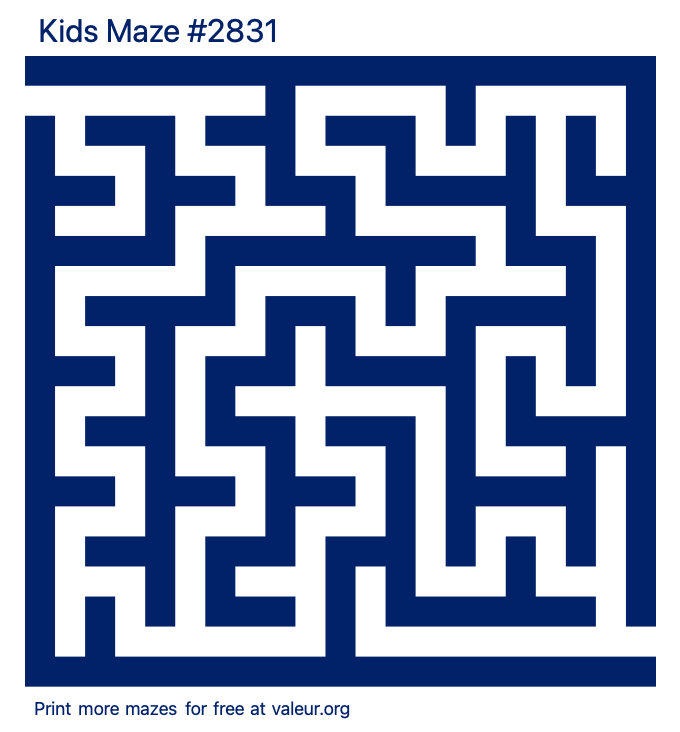 Free Printable Kids Maze number 2831