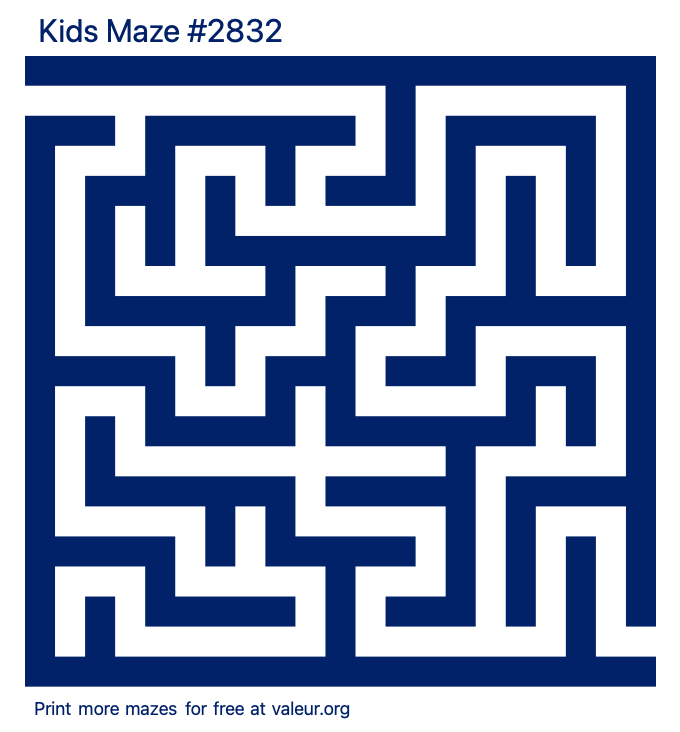 Free Printable Kids Maze number 2832