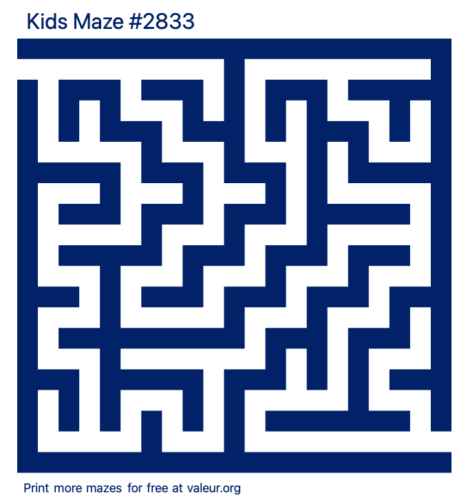 Free Printable Kids Maze number 2833