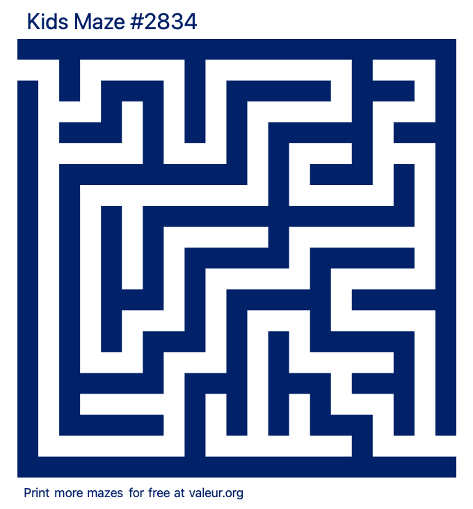 Free Printable Kids Maze number 2834