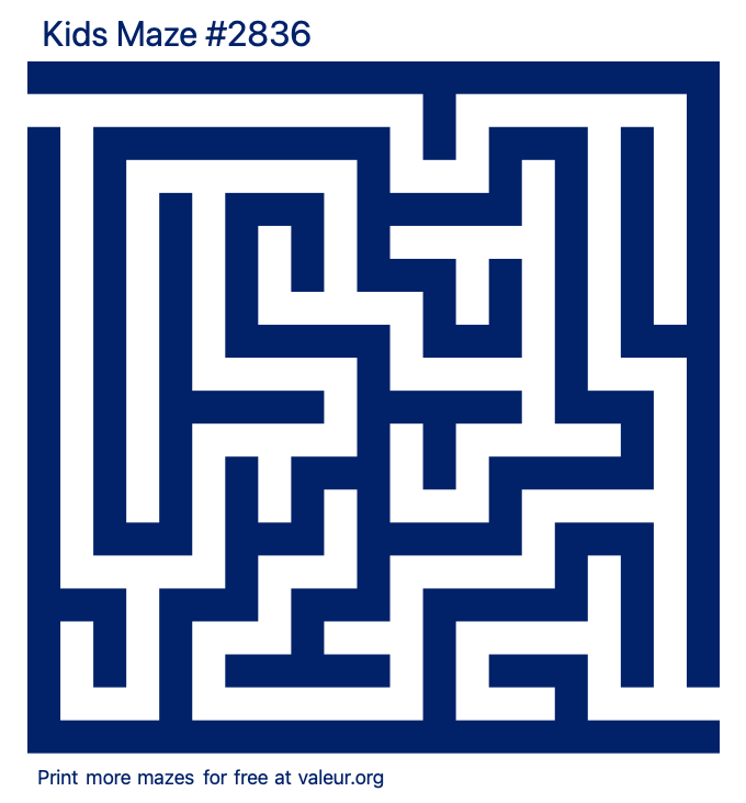 Free Printable Kids Maze number 2836