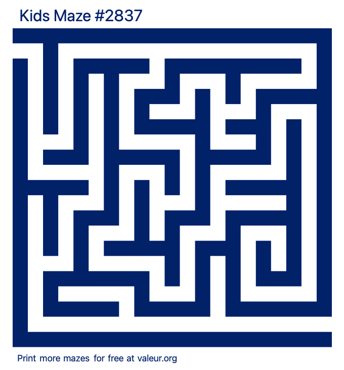 Free Printable Kids Maze number 2837