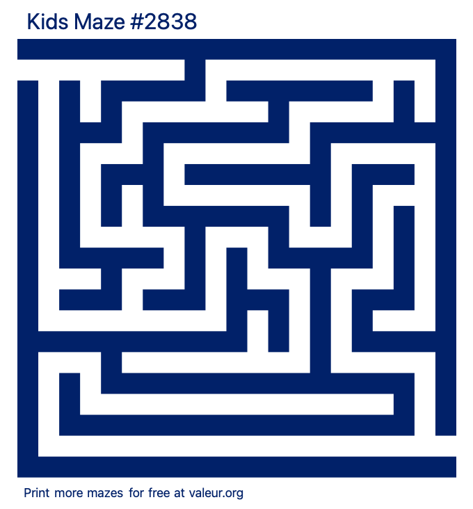 Free Printable Kids Maze number 2838