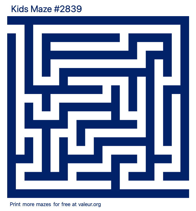 Free Printable Kids Maze number 2839