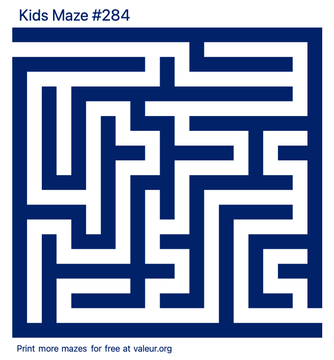 Free Printable Kids Maze number 284