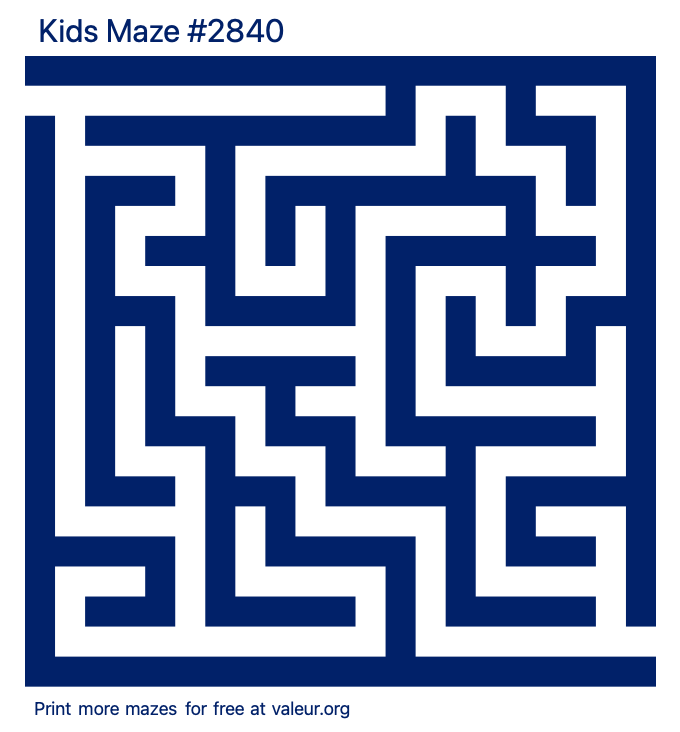 Free Printable Kids Maze number 2840