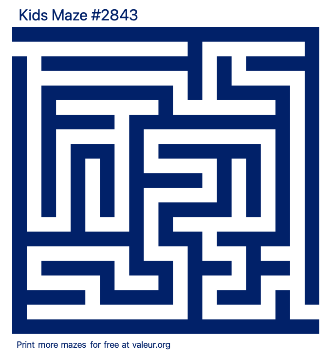 Free Printable Kids Maze number 2843