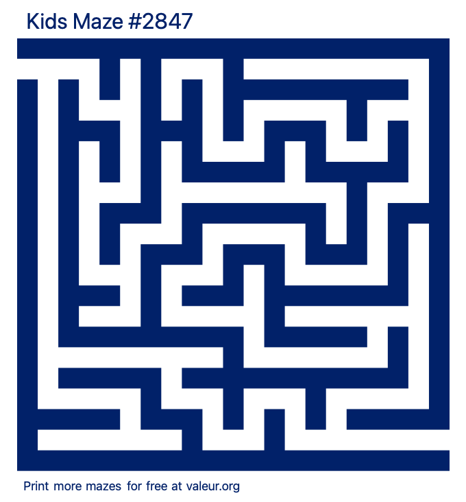 Free Printable Kids Maze number 2847