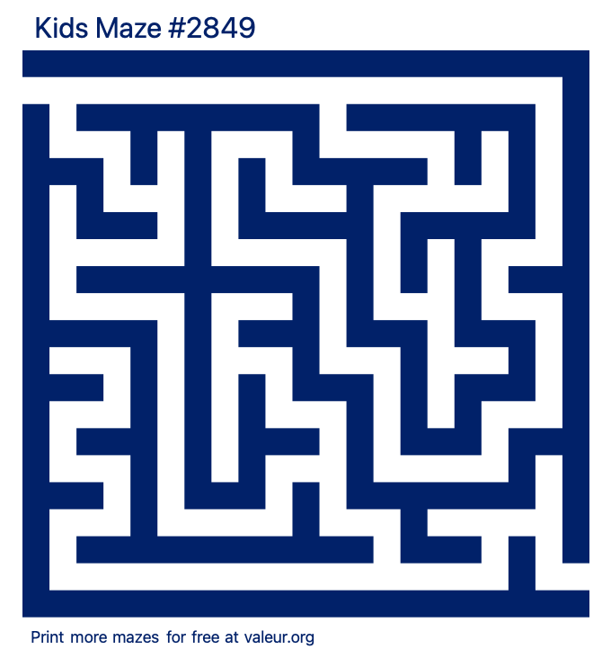 Free Printable Kids Maze number 2849