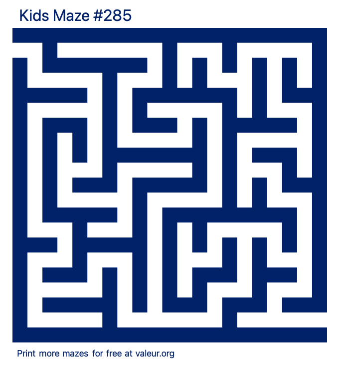 Free Printable Kids Maze number 285