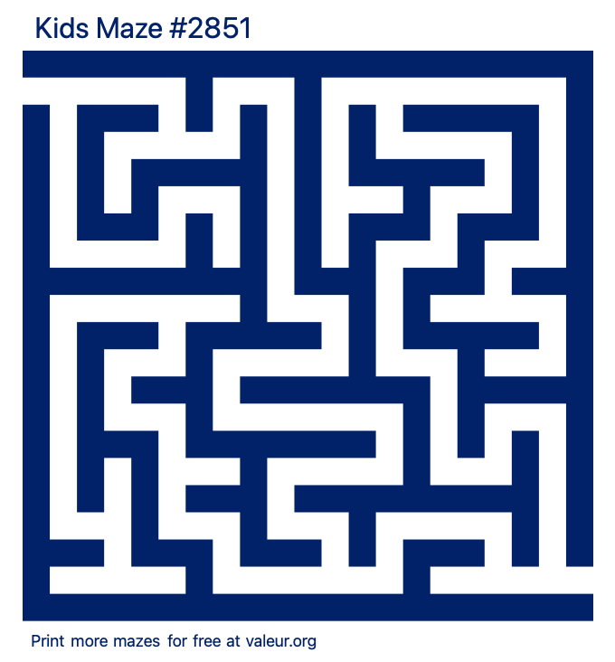 Free Printable Kids Maze number 2851