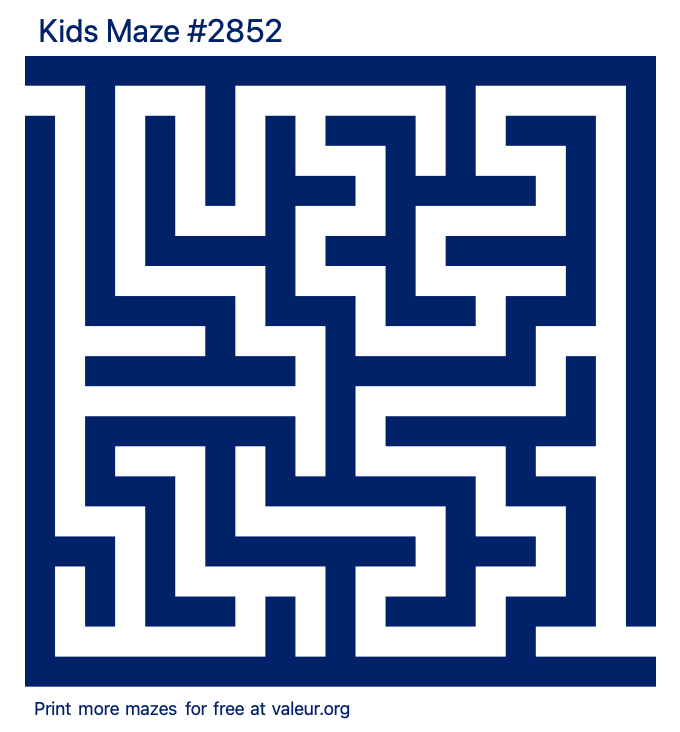 Free Printable Kids Maze number 2852