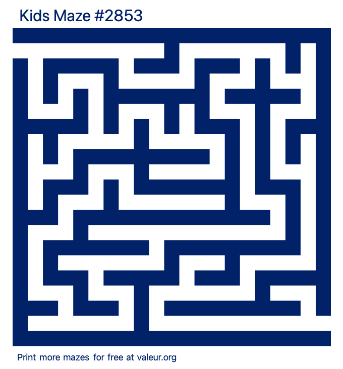 Free Printable Kids Maze number 2853