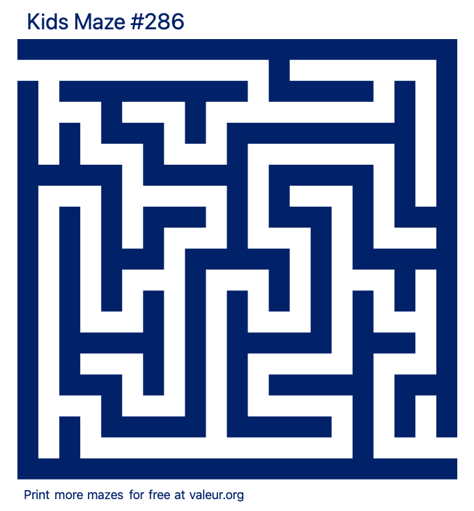 Free Printable Kids Maze number 286