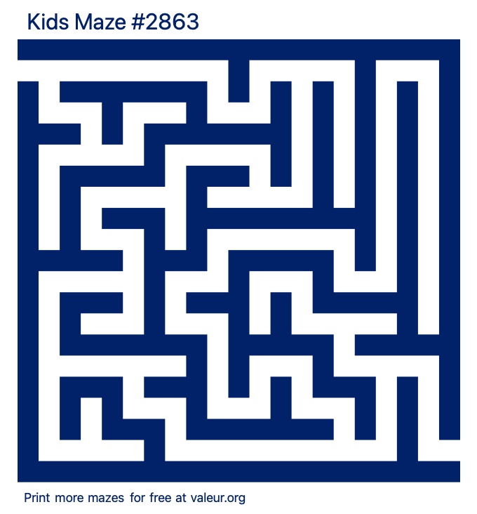 Free Printable Kids Maze number 2863