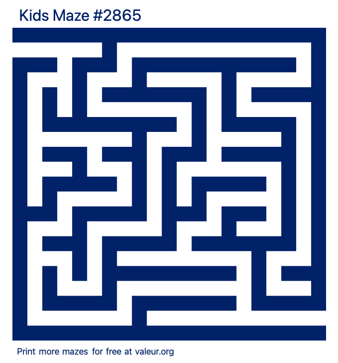 Free Printable Kids Maze number 2865