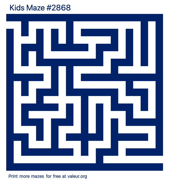 Free Printable Kids Maze number 2868