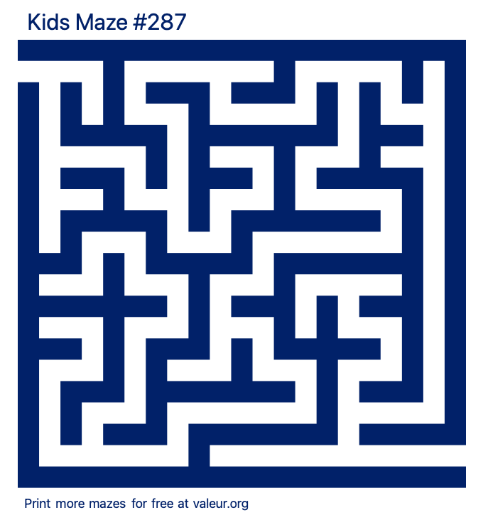 Free Printable Kids Maze number 287