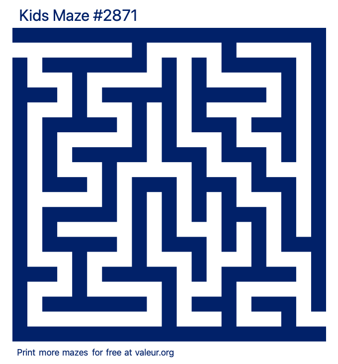 Free Printable Kids Maze number 2871