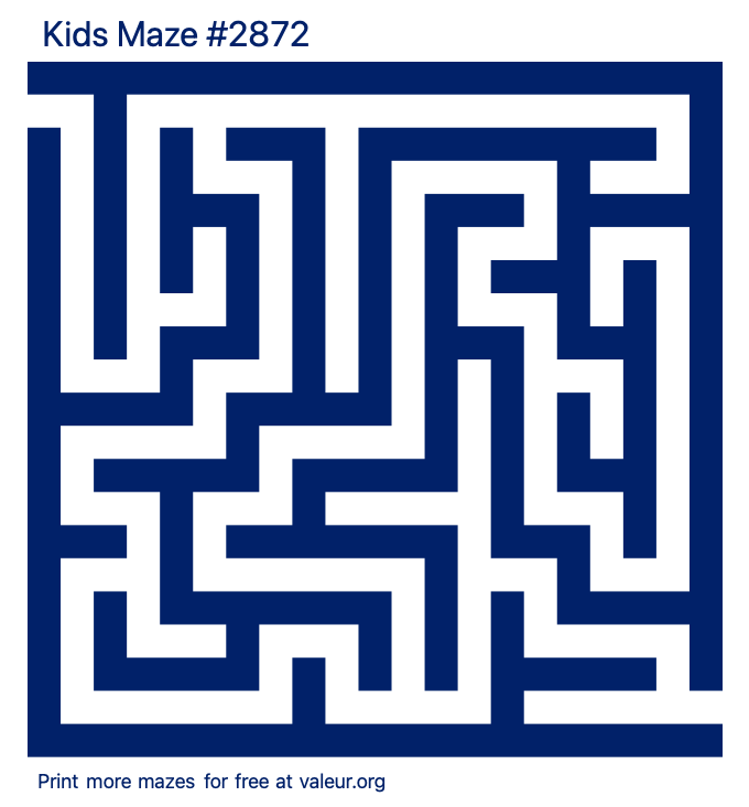 Free Printable Kids Maze number 2872