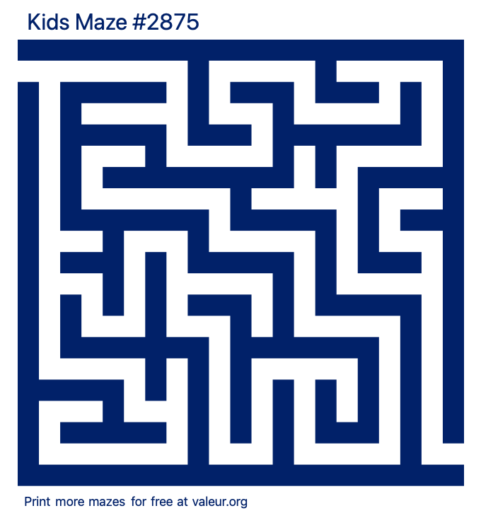 Free Printable Kids Maze number 2875