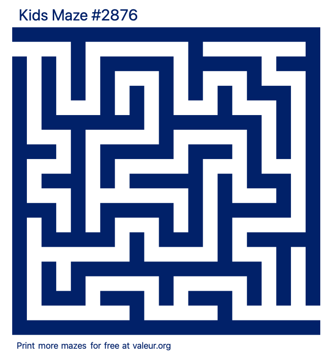 Free Printable Kids Maze number 2876