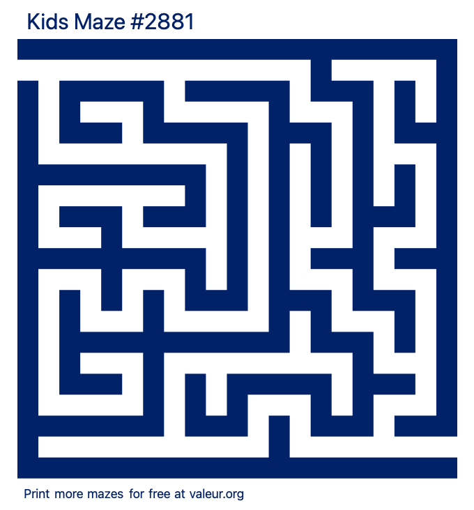 Free Printable Kids Maze number 2881