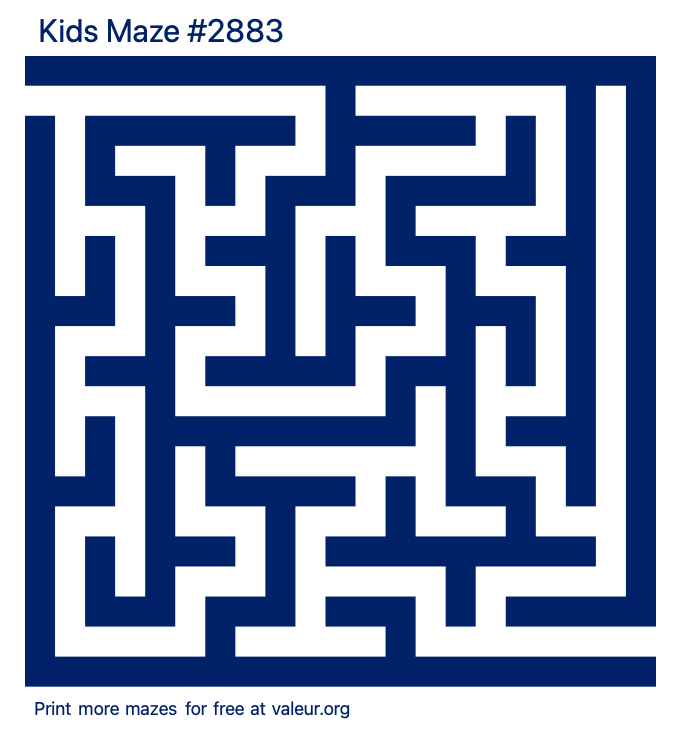 Free Printable Kids Maze number 2883