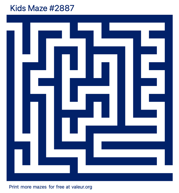 Free Printable Kids Maze number 2887