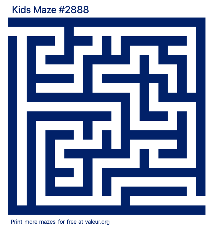 Free Printable Kids Maze number 2888