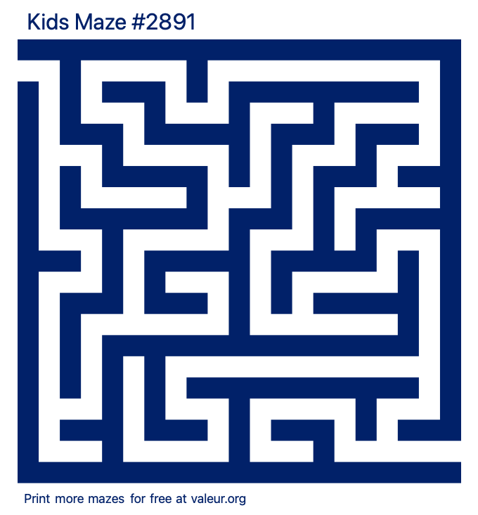 Free Printable Kids Maze number 2891