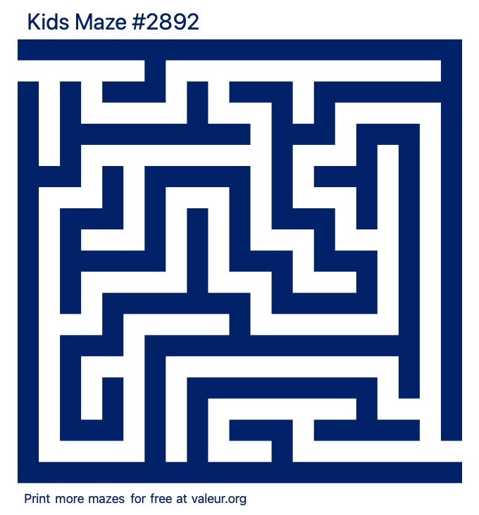 Free Printable Kids Maze number 2892