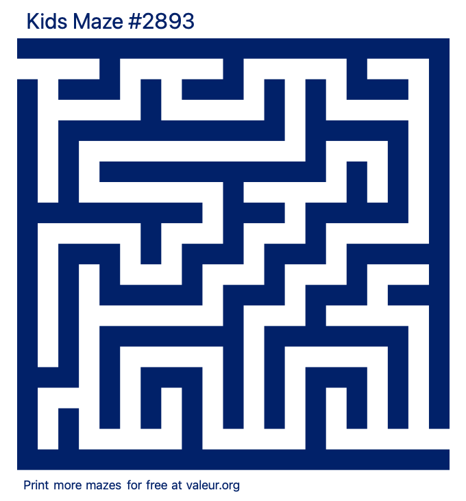 Free Printable Kids Maze number 2893