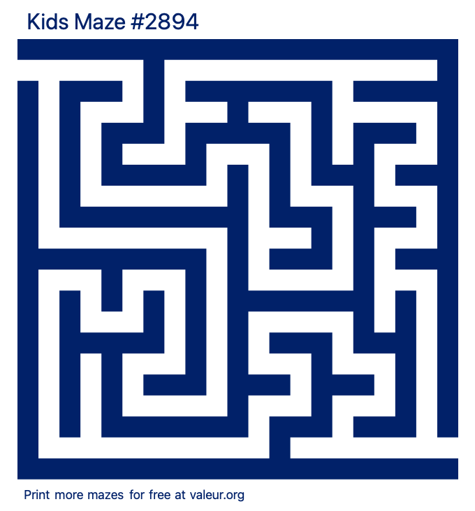 Free Printable Kids Maze number 2894